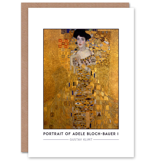 Gustav Klimt Portrait Of Adele Bloch-Bauer I The Lady in Gold Greetings Card