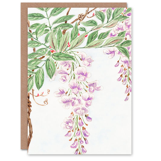 Megata Morikaga Wisteria Vine Floral Japanese Greetings Card