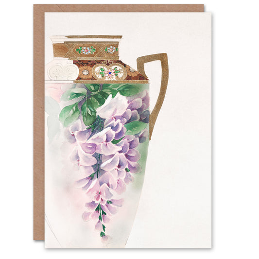 Noritake Factory Japanese Vintage Floral Design For Ewer Greetings Card