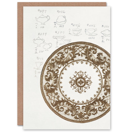 Noritake Factory Japanese Vintage Filigree Design For Plate Greetings Card