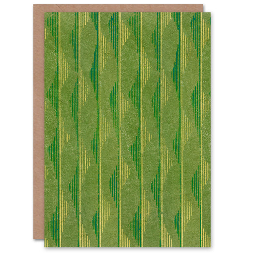 Furuya Korin Japanese Green Lines Vintage Pattern Greetings Card