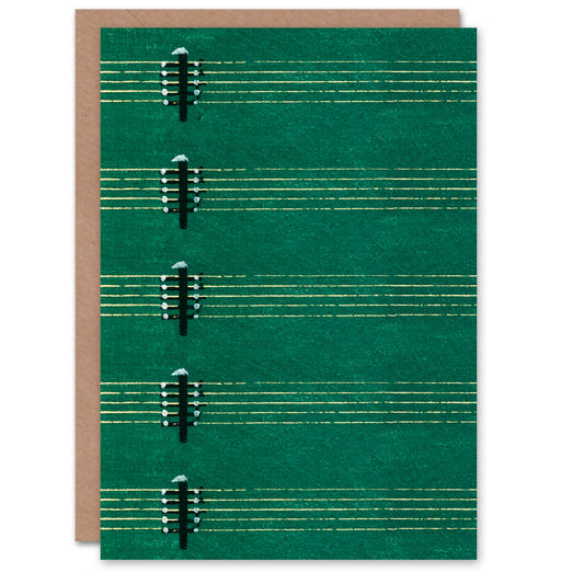 Furuya Korin Japanese Vintage Lute Strings Pattern Greetings Card