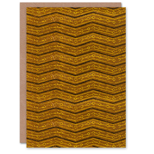 Furuya Korin Japanese Zigzag Geometric Textile Pattern Greetings Card