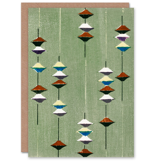 Furuya Korin Vintage Japanese Textile Pattern Greetings Card