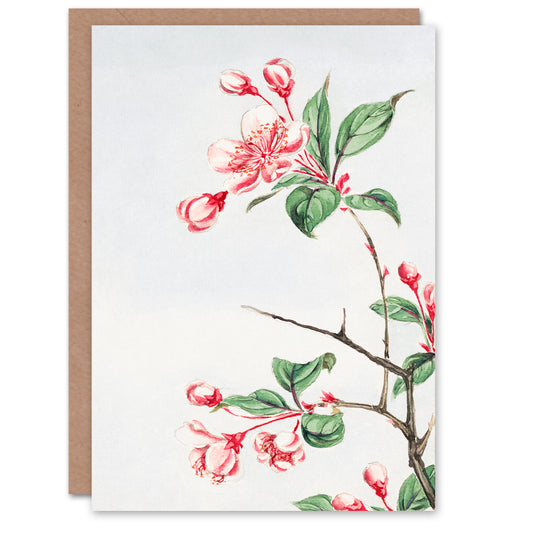 Megata Morikaga Japanese Kaido Crabapple Flower Bloom Greetings Card