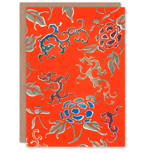 Shin Bijutsukai Japanese Bold Abstract Foral Pattern Greetings Card