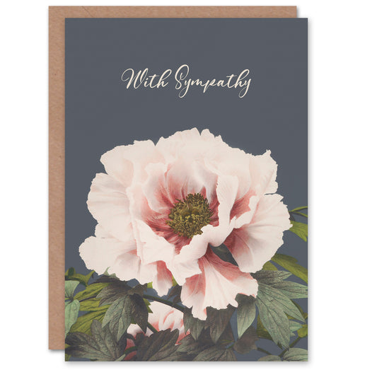 Ogawa Kazumasa Peony Flower Vintage Japanese Sympathy Card