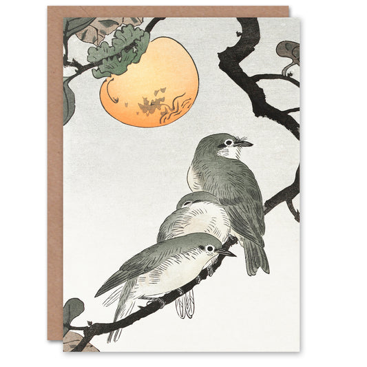Ohara Koson Birds and Plants Vintage Japanese Greetings Card
