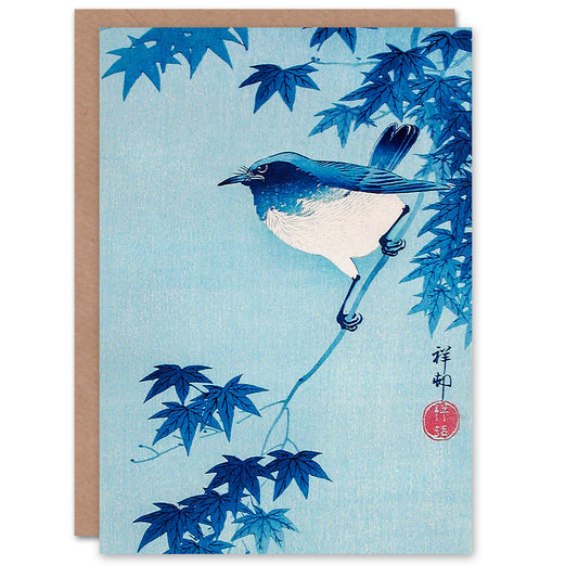 Ohara Koson Robin On a Maple Tree Branch Greetings Card