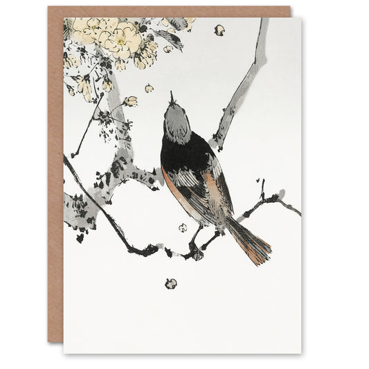 Watanabe Seitei Perched Japanese Swallow Greetings Card