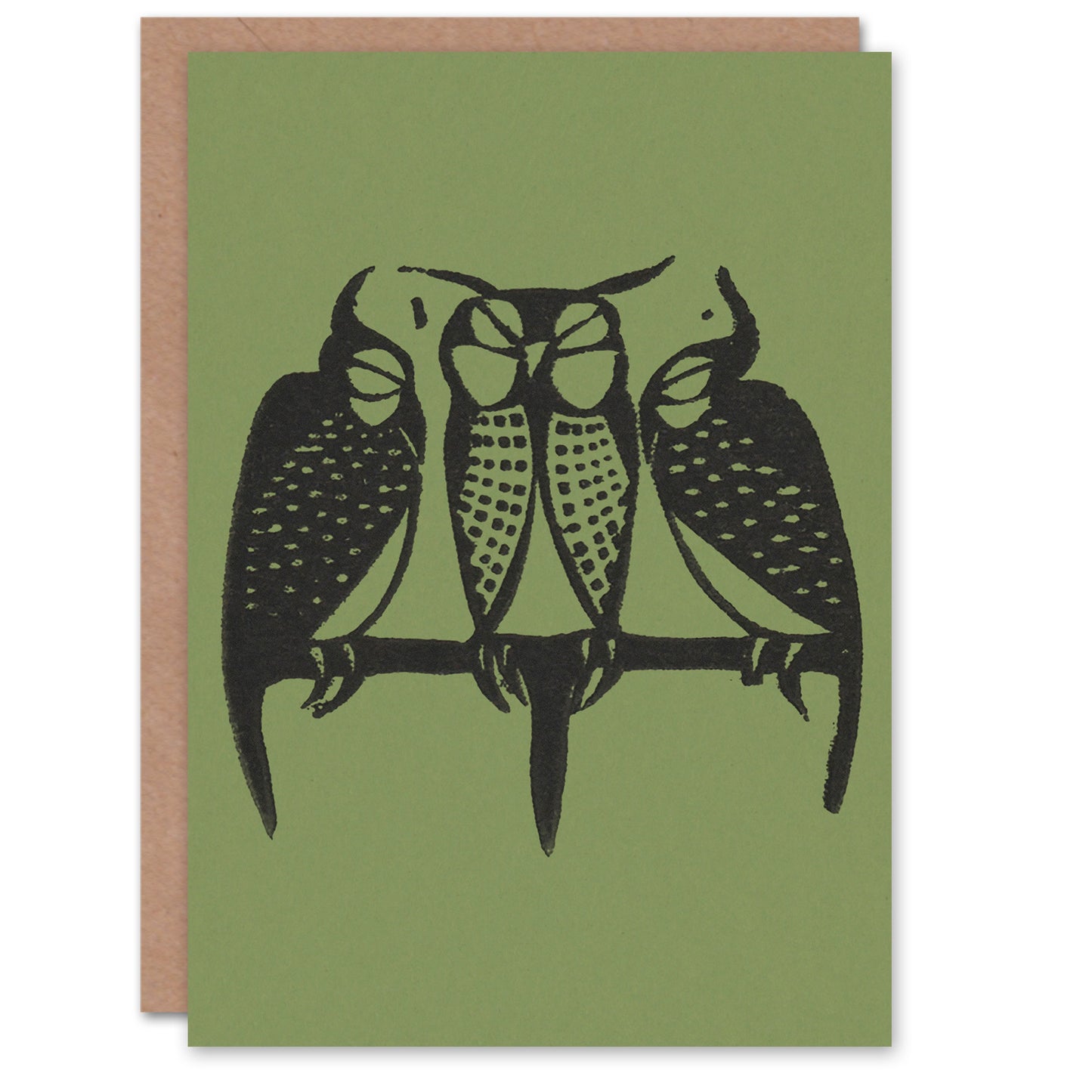Gerrit Willem Dijsselhof Three Sleeping Owls Greetings Card