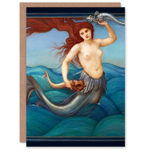 Edward Burne Jones A Sea Nymph Painting Greetings Card