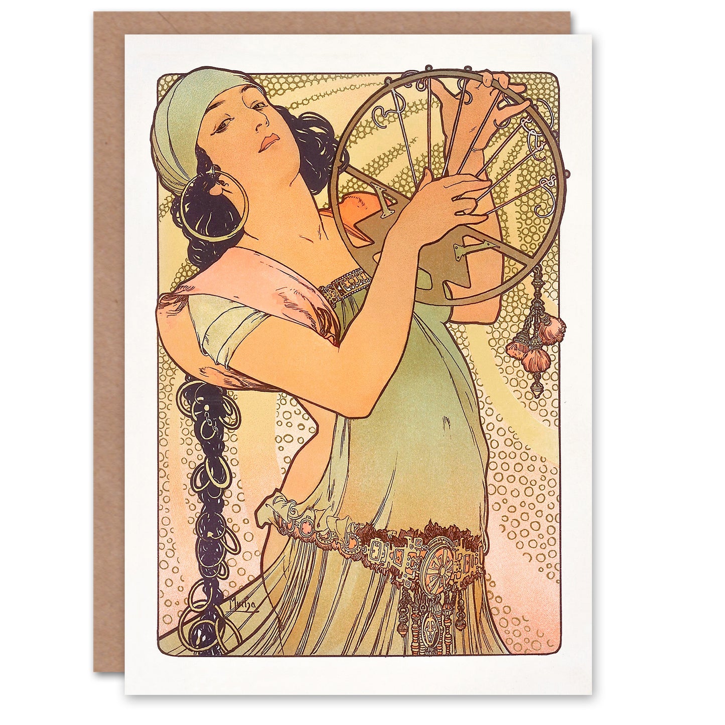 Alphonse Mucha Salome Art Nouveau Painting Greetings Card