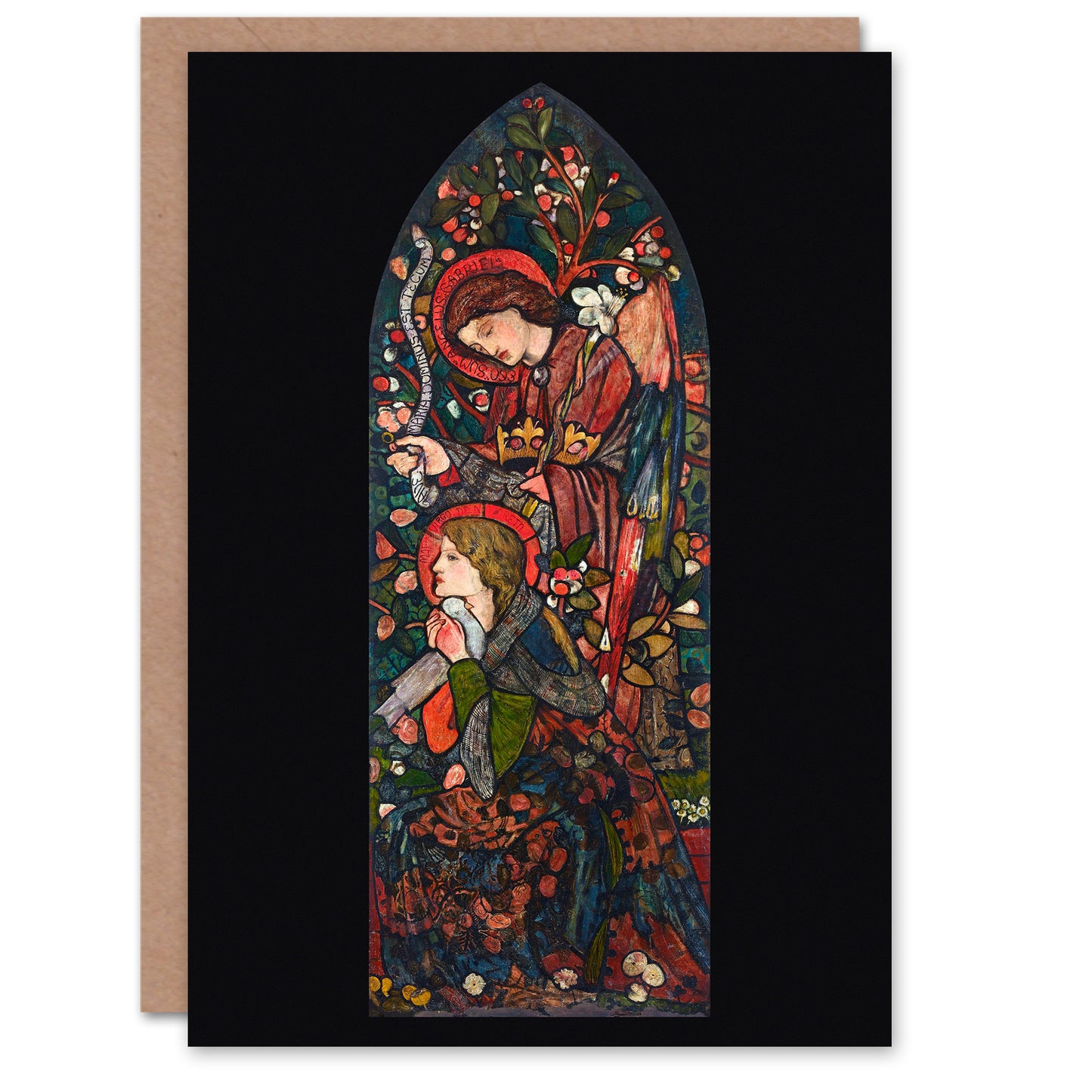 Edward Burne JonesThe Annunciation Stained Glass Greetings Card