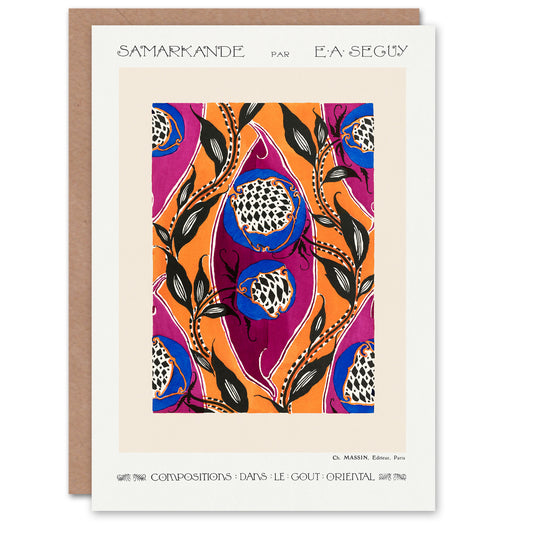 Eugene Seguy Oriental Style Flower Full Pattern Greetings Card