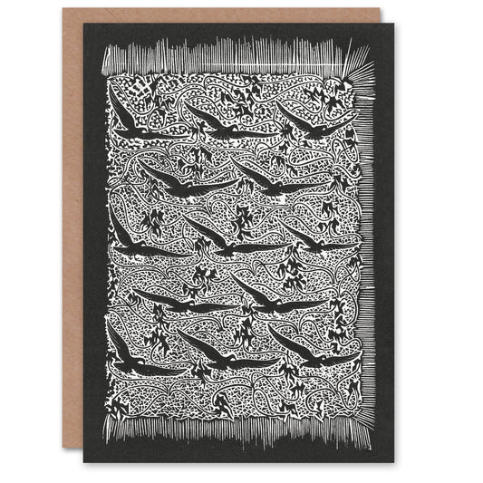 Gerrit Willem Dijsselhof Flock of Birds With Plant Motif Greetings Card