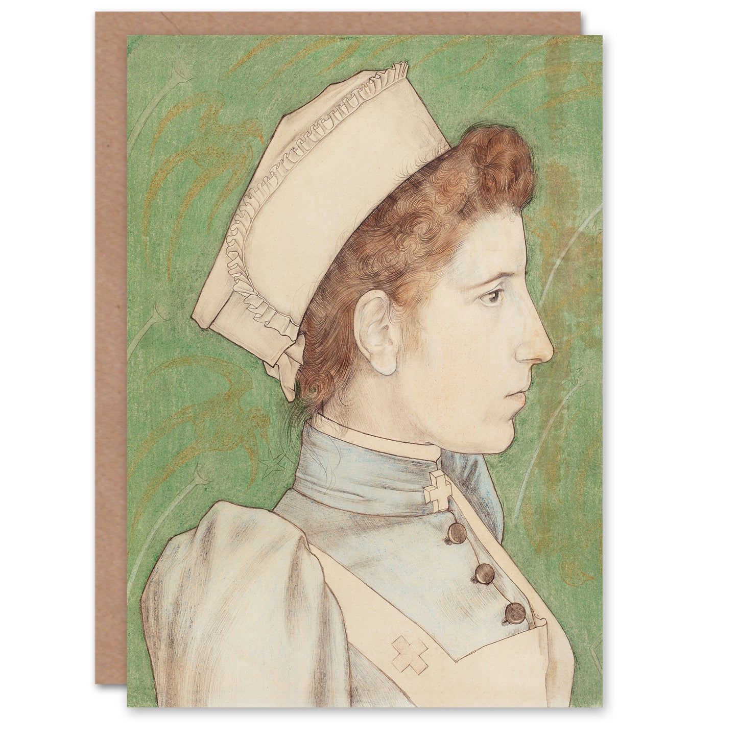 Jan Toorop Portrait of Nurse Nelly in Uniform Greetings Card