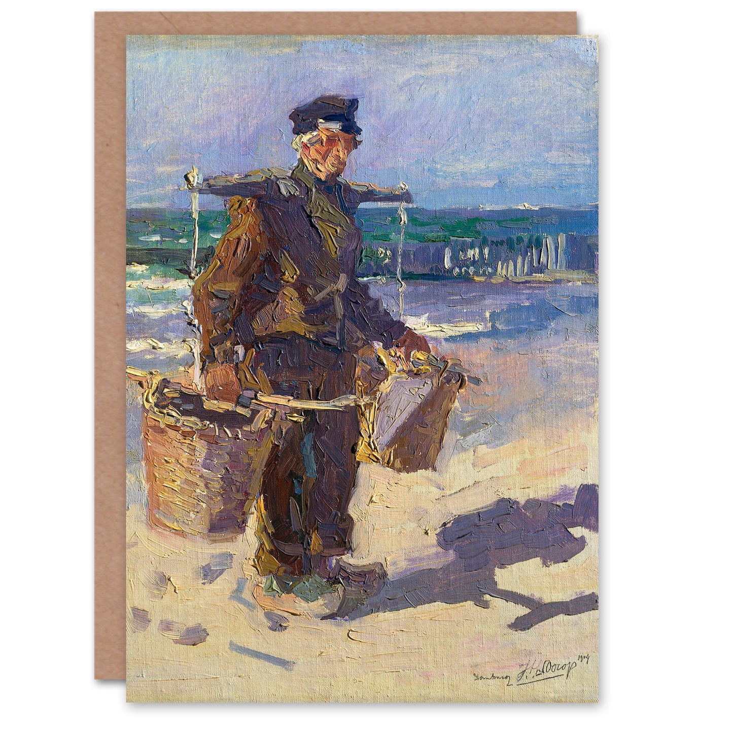 Jan TooropThe Shell Fisherman Portrait Painting Greetings Card