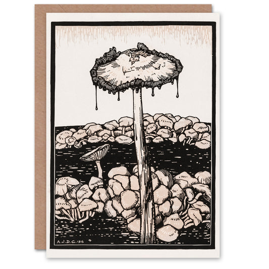 Julie de Graag Dripping Mushroom Painting Greetings Card