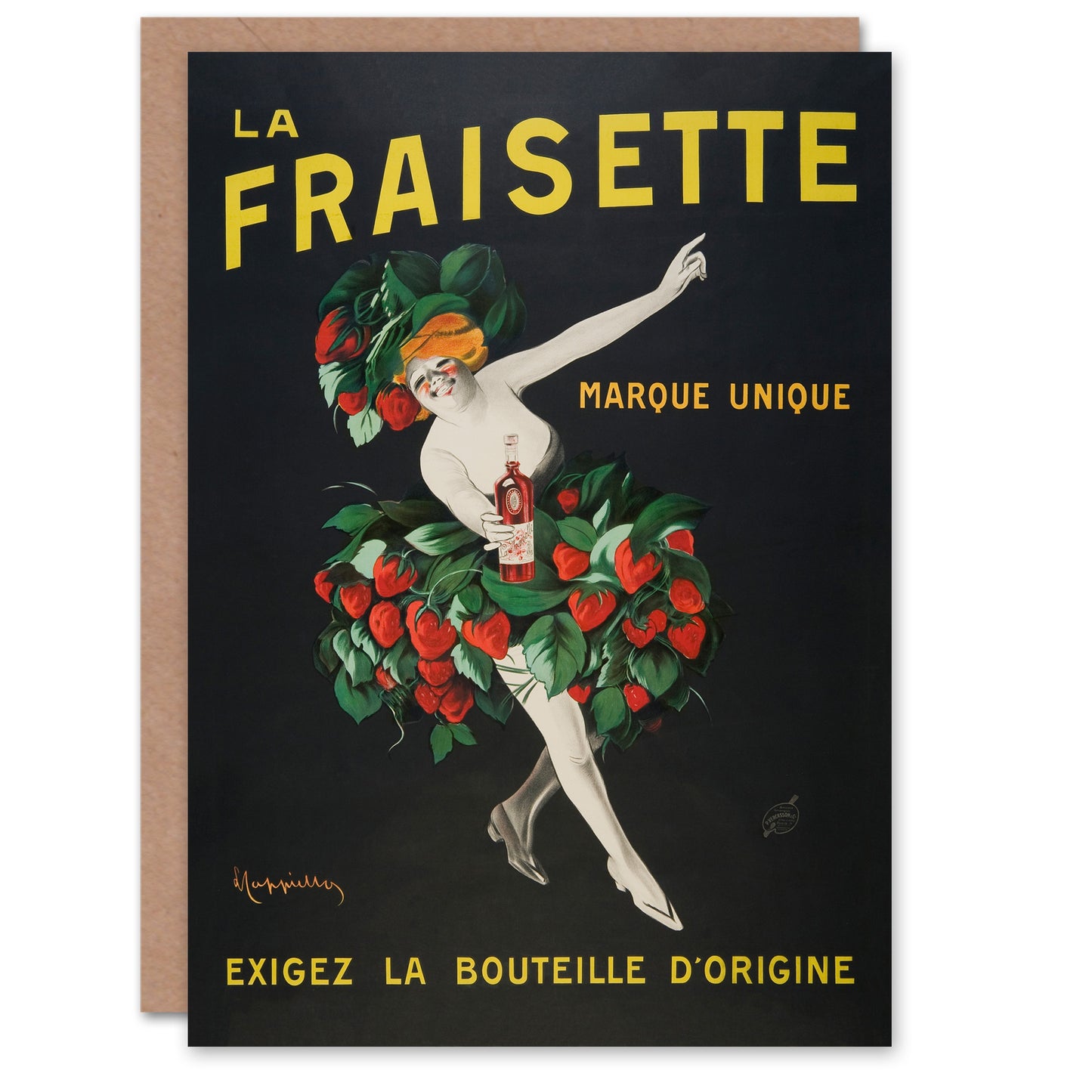 Leonetto Cappiello Fraisette Strawberry Liqueur Vintage Ad Greetings Card