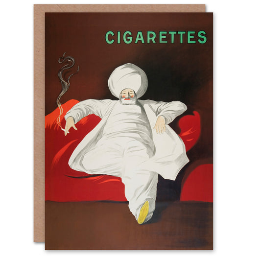 Leonetto Cappiello JOB Vintage Advert Relaxing Man Greetings Card