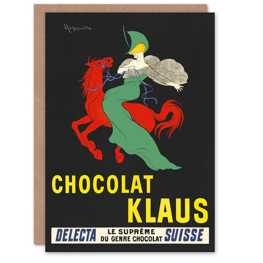 Leonetto Cappiello Klaus Chocolate Vintage Advert Greetings Card