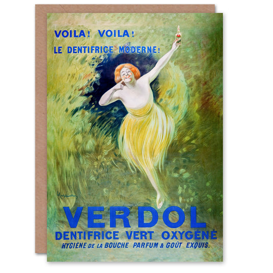 Leonetto Cappiello Verdol Toothpaste Vintage Advert Greetings Card