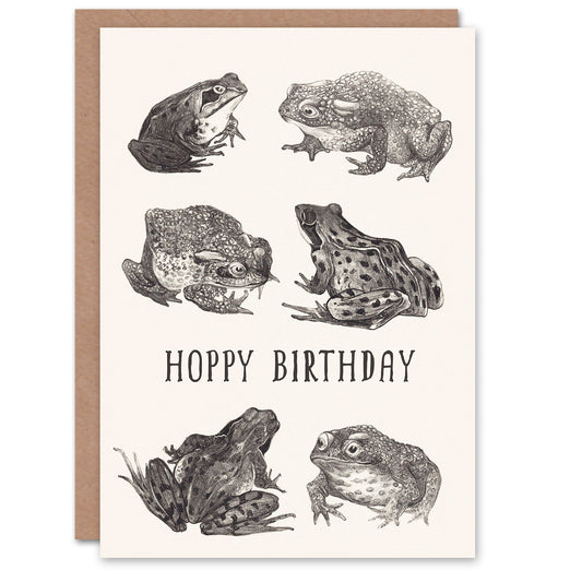 Theo van Hoytema Six Frogs and Toads Drawing Birthday Card