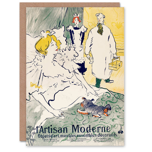 Toulouse Lautrec Artisan Moderne Doctors Visit Greetings Card
