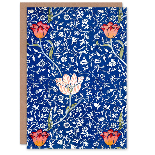 William Morris Medway Nouveau Floral Pattern Greetings Card