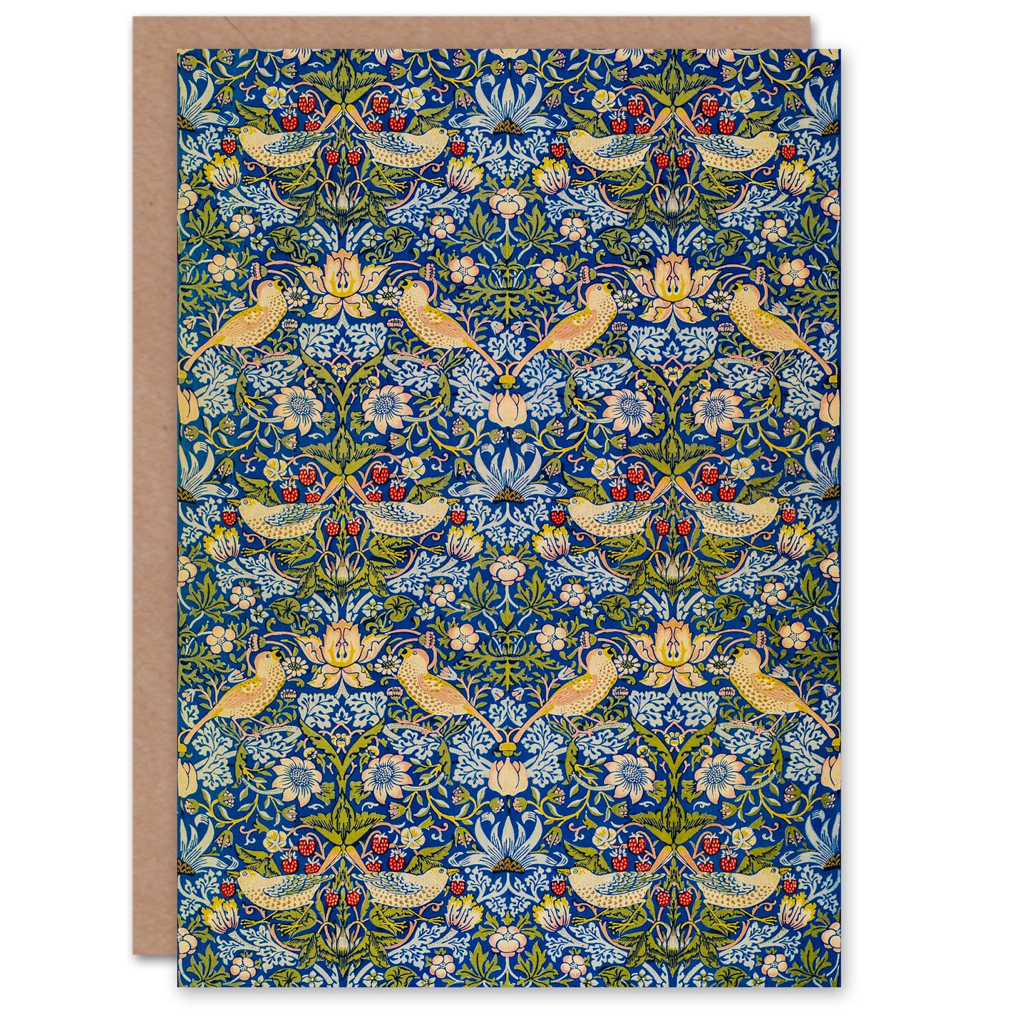 William Morris Strawberry Thief Floral Pattern Greetings Card