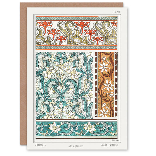 Maurice Pillard Verneuil Daffodil Floral Patterns Greetings Card