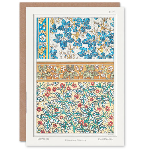 Maurice Pillard Verneuil Geranium Flower Patterns Greetings Card