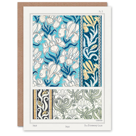 Maurice Pillard Verneuil Iris Flower Ornamental Greetings Card