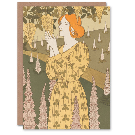 Maurice Pillard Verneuil Laburnum and Foxglove Greetings Card