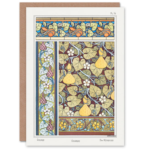 Maurice Pillard Verneuil White Flower Gourd Floral Patterns Greetings Card