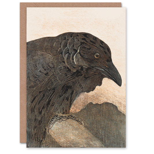 Theo van Hoytema Old Crow Bird Painting Greetings Card