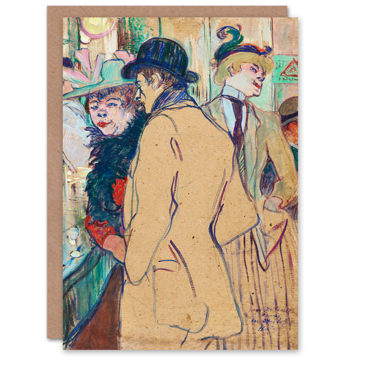 Toulouse Lautrec Alfred la Guigne in a Cafe Greetings Card