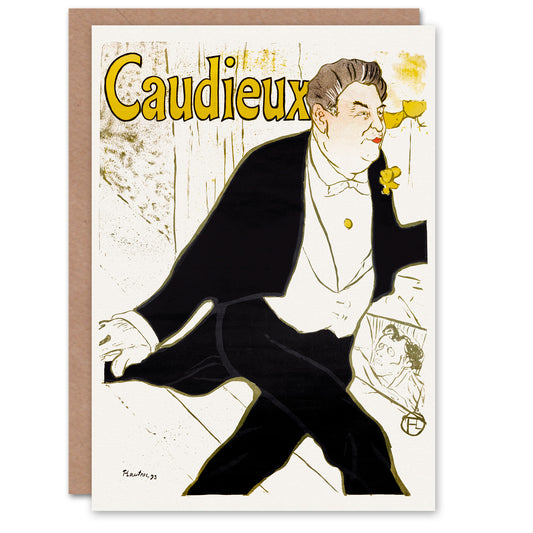 Toulouse Lautrec Caudieux Artist Portrait Greetings Card