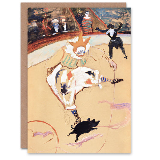 Toulouse Lautrec Medrano Circus With a Piglet Greetings Card