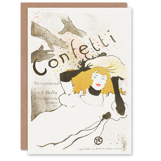 Toulouse Lautrec Confetti Vintage French Advert Greetings Card