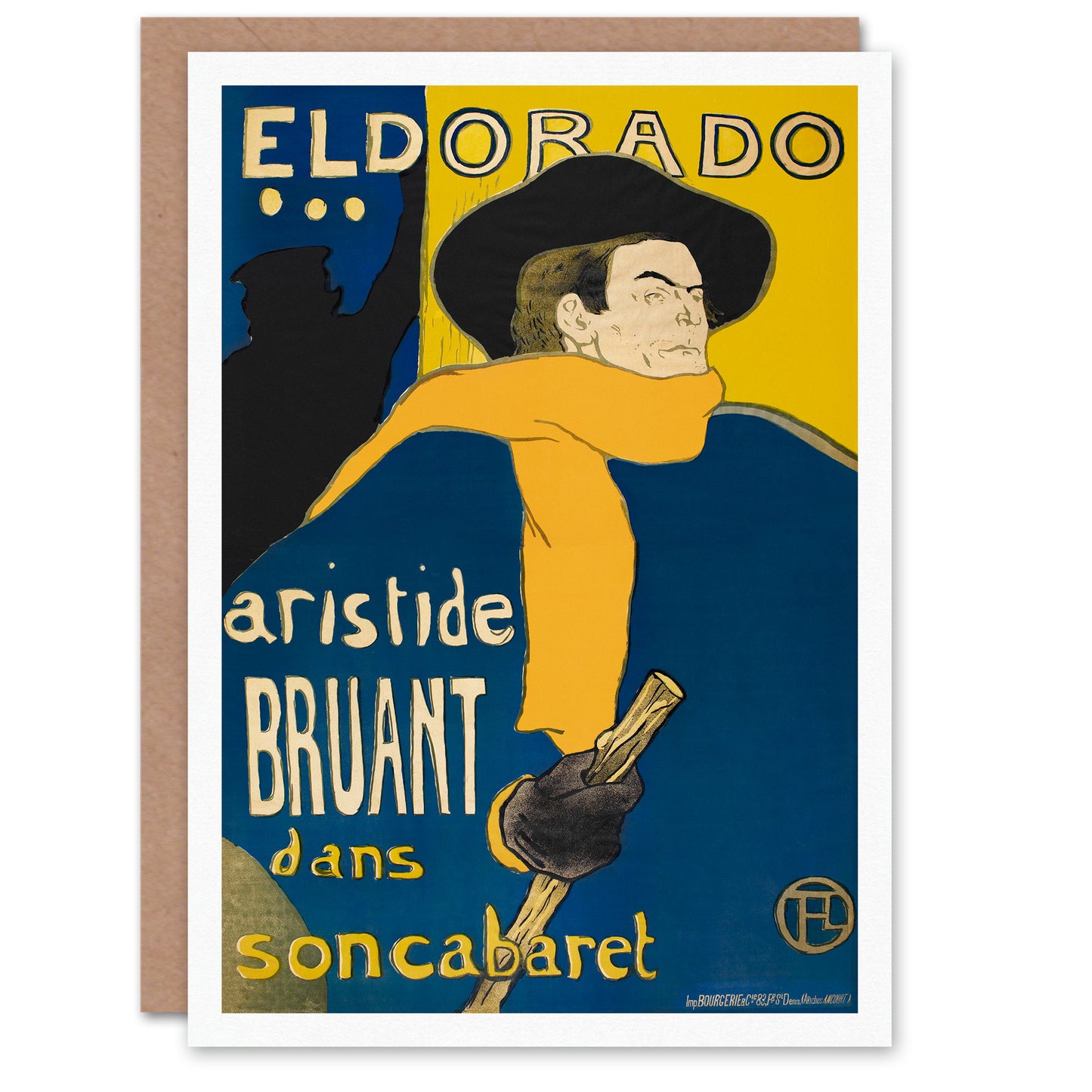 Toulouse Lautrec El Dorado Aristide Bruant Greetings Card