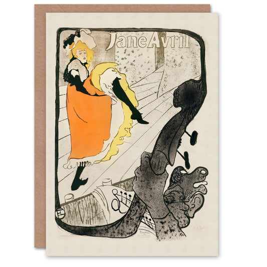 Toulouse Lautrec Jane Avril Can Can Dancer Greetings Card