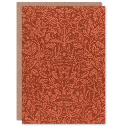 William Morris Acorns and Oak Leaves Pattern Greetings Card