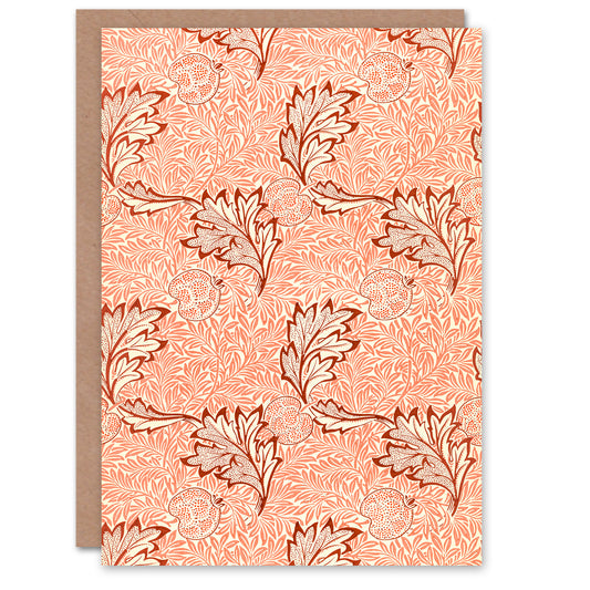 William Morris Apple and Leaves Pattern Greetings Card