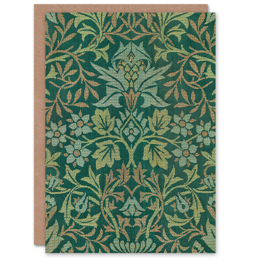 William Morris Flower Garden Textile Detail Greetings Card