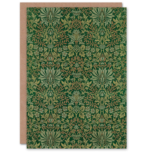 William Morris Flower Garden Textile Pattern Greetings Card