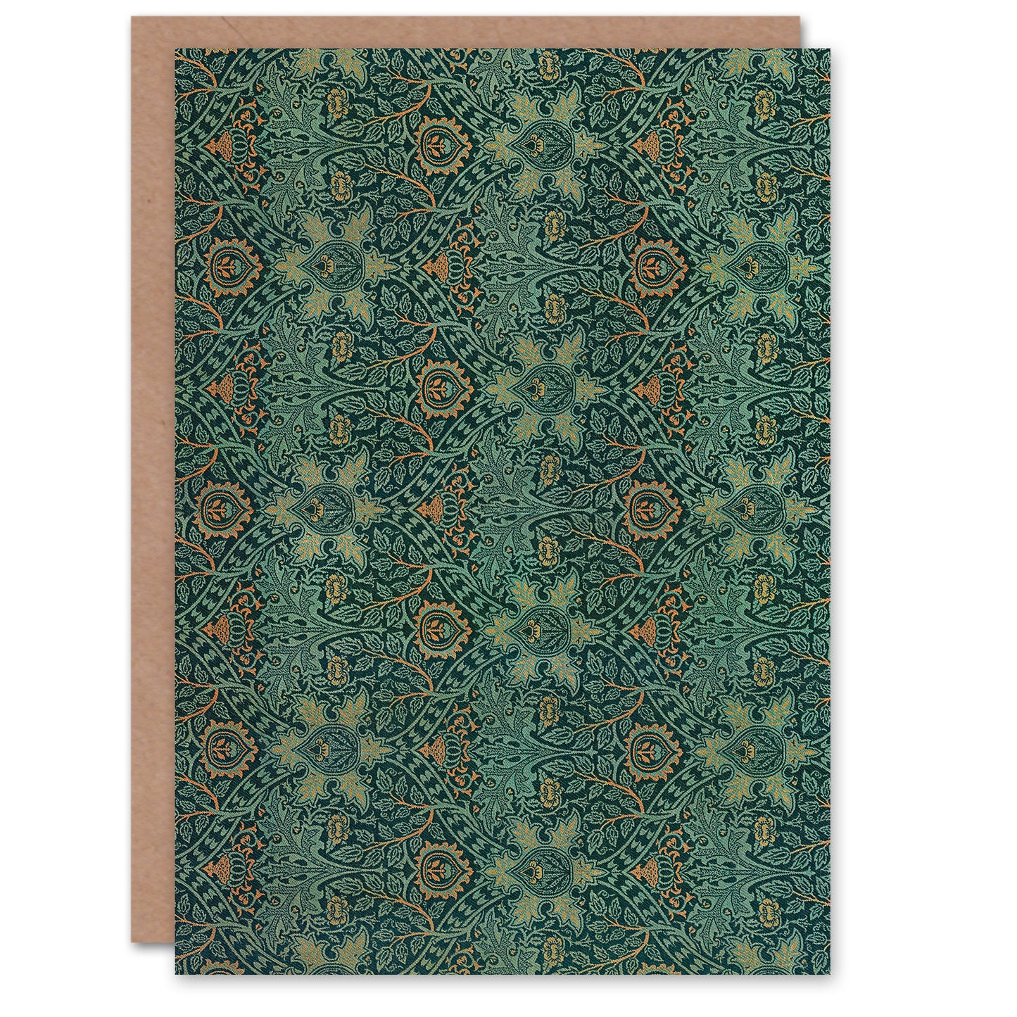 William Morris Ispahan Pattern Arabesque Textile Greetings Card