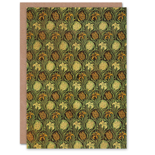 William Morris Tulip and Lily Floral Pattern Greetings Card