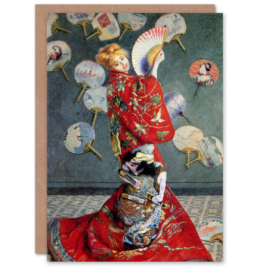 Claude Monet Camille In Japanese Costume Greetings Card